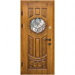 Вхідні вуличні двері Magda 204 ковка №12 Т-2.24 Термо дуб золото+патина