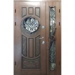 Вхідні вуличні двері Magda 204 ковка №12/13 Т-2.24 Коричневий полімер+патина